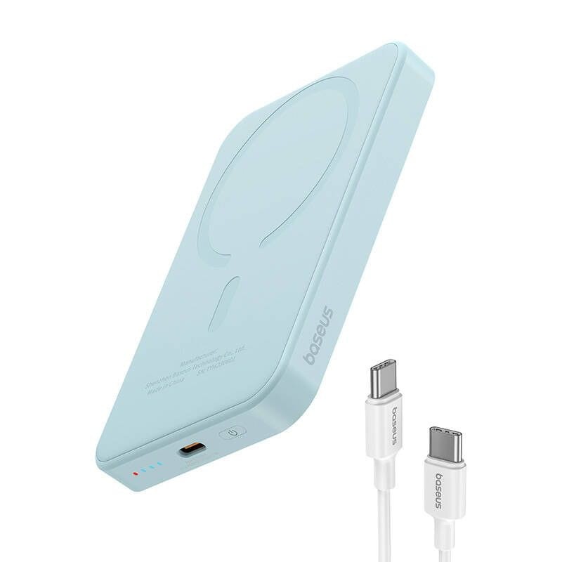 Power Bank Mini 5000mAh Baseus compatible con MagSafe Azul - Carga rápida 20W y Cable tipo C incluido - Ítem3