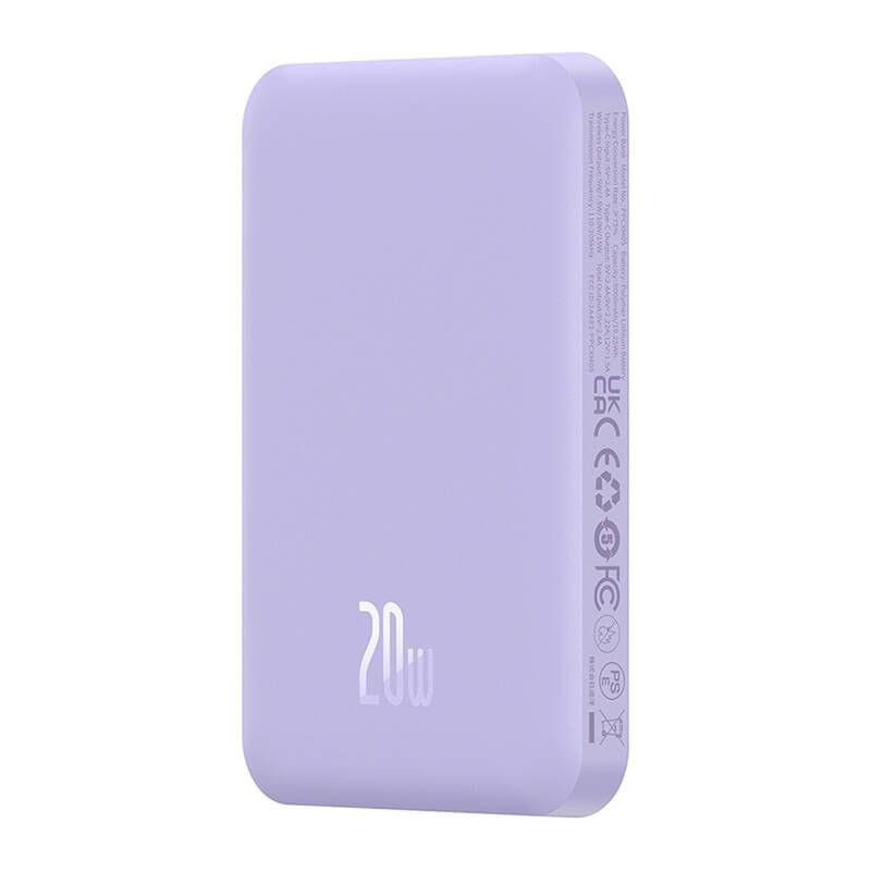 Power Bank Mini 5000mAh Baseus compatible con MagSafe Morado - Carga rápida 20W y Cable tipo C incluido - Ítem3