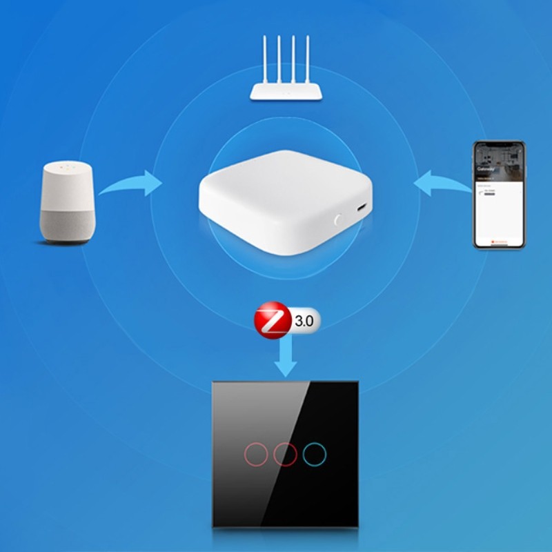 Avatto LZTS02-EU-B1 1 Botón ZigBee Negro - Interruptor Táctil Inteligente - Ítem4