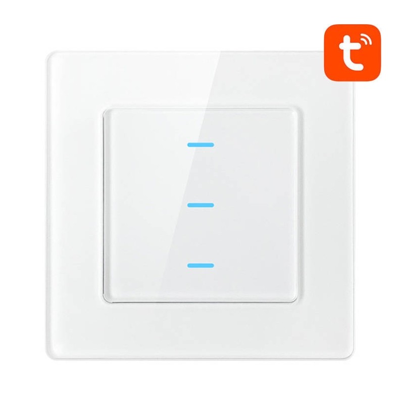 Avatto N-TS10-W3 3 Botões WiFi Branco - Interruptor Táctil Inteligente - Item