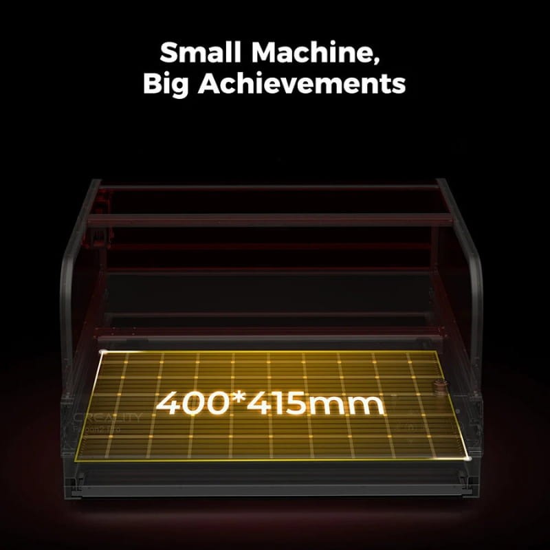 Grabador Láser Creality Falcon2 Pro 22W Máquina de Corte y Grabado con cámara integrada, soporte de aire, cubierta visible, control de fuego flujo de aire lente, 400 x 415 mm - Ítem5