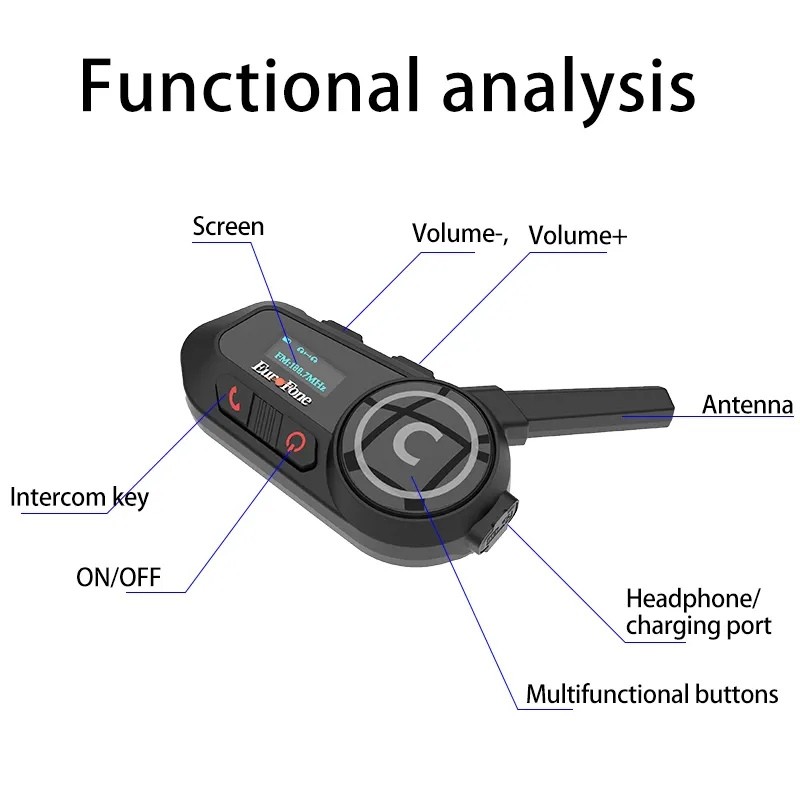 EuroFone S6-SC-B Mesh 6 conductores conversación simultánea - Intercomunicador para Moto - Ítem4