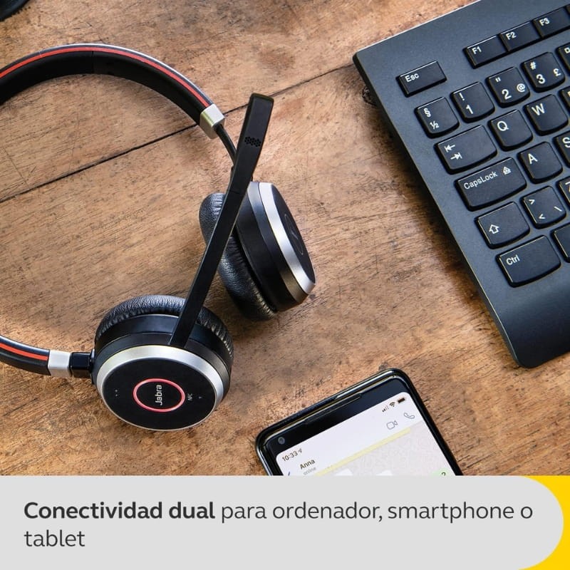 Jabra Evolve 65 SE MS Estéreo Negro - Auriculares Inalámbricos con Micrófono - Ítem3