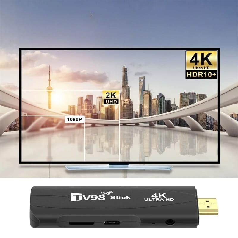 TV98 Stick 4K 2Go/16Go WIFI Dual Android 12 Noir - Android TV - Ítem1