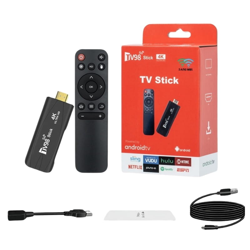 TV98 Stick 4K 2Go/16Go WIFI Dual Android 12 Noir - Android TV - Ítem2