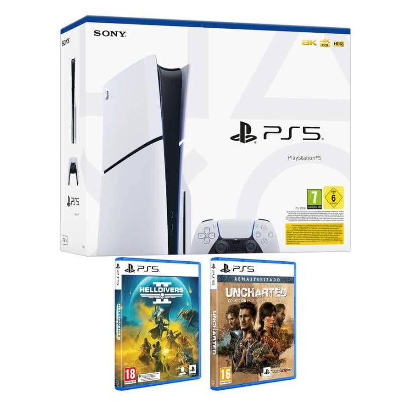 PlayStation 5 (PS5) Slim 1TB + Helldrivers 2 + Uncharted Blanco - Consola SONY - Ítem2