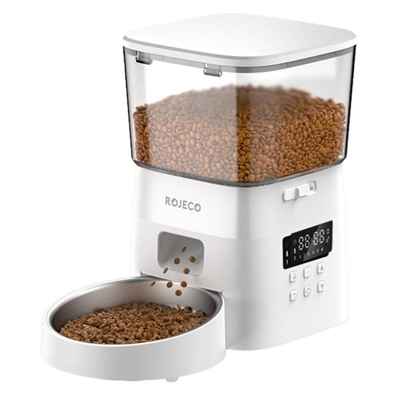 Rojeco Automatic Pet Feeder Versión Botón 2L Blanco - Comedero Automático - Ítem