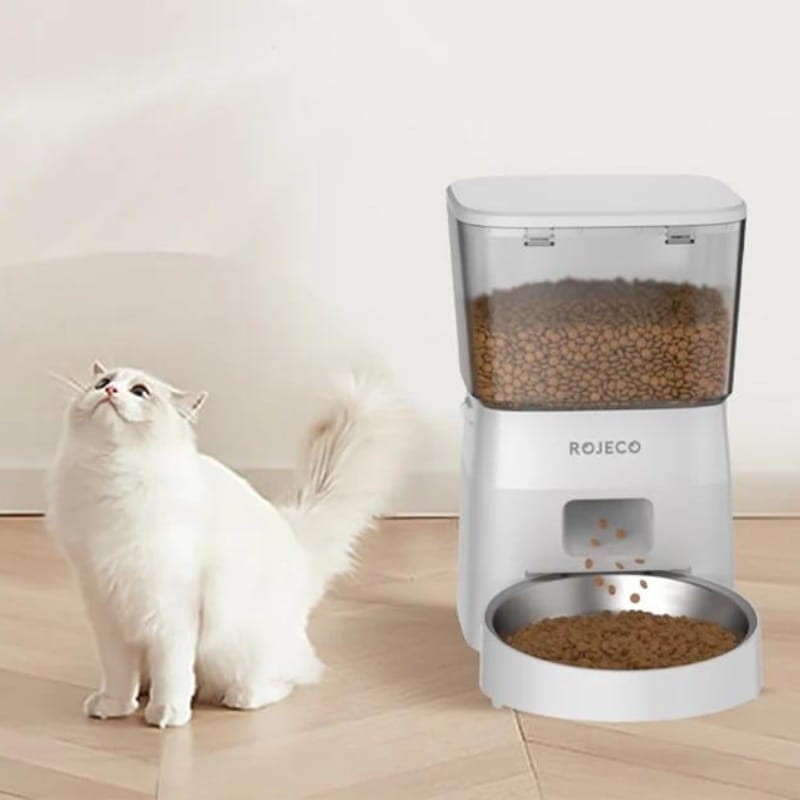 Rojeco Automatic Pet Feeder Versión Botón 2L Blanco - Comedero Automático - Ítem10