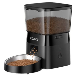 Rojeco Automatic Pet Feeder WiFi Version 2L Noir - Distributeur automatique de nourriture pour animaux de compagnie