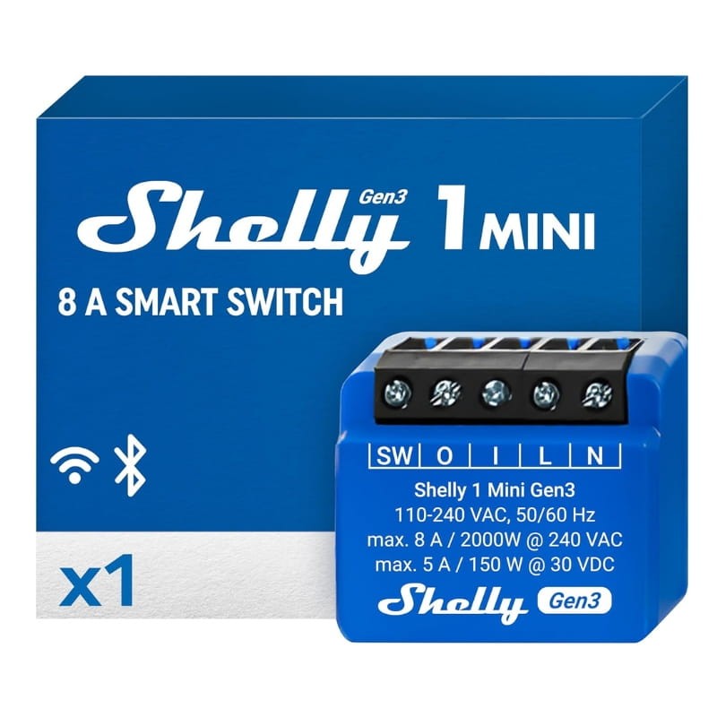 Shelly 1 Gen3 Azul - Relé Inteligente WiFi - Ítem5