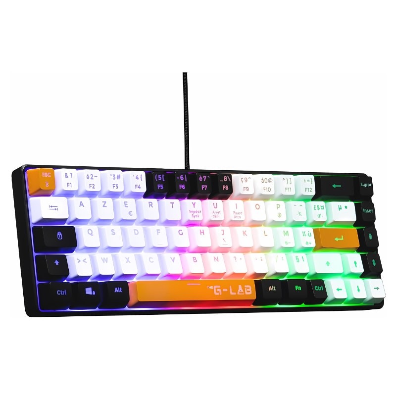 Teclado de membrana The G-Lab Keyz Hydrogen RGB Preto/Branco/Laranja - Item