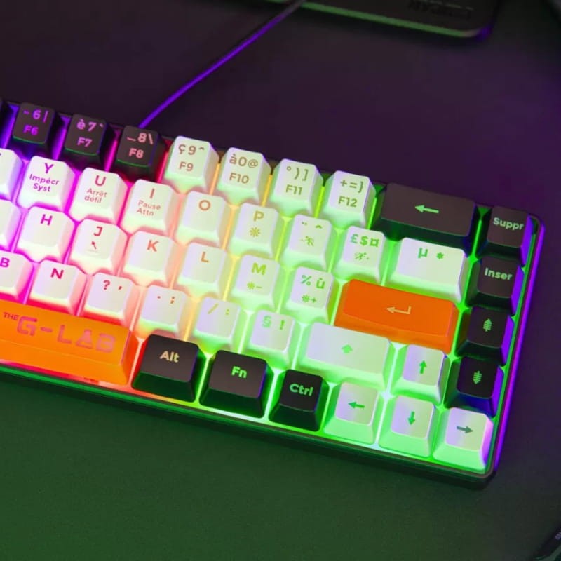 Teclado de membrana The G-Lab Keyz Hydrogen RGB Preto/Branco/Laranja - Item2