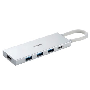 Xiaomi 5-in-1 Type-C Hub USB-C+USB 3.0x3+HDMI Plata