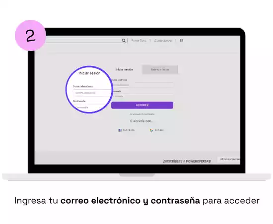 Ingresa tu correo electrónico y contraseña para acceder