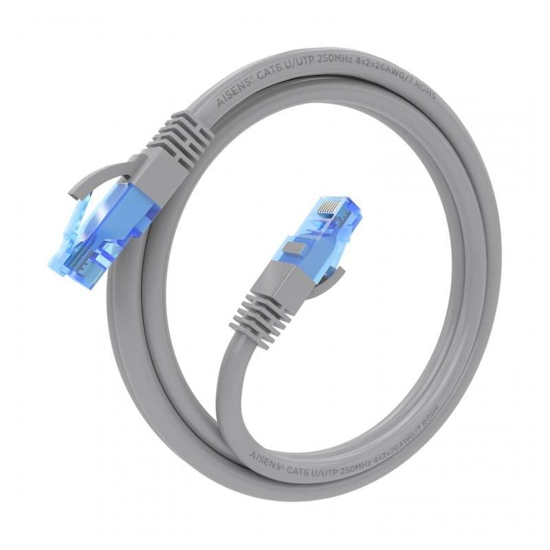 Cabo de rede RJ45 Cat6 UTP UTP CCA AWG26 até 1000 Mbps 3 mts Aisens A135-0778 Cinzento - Item2