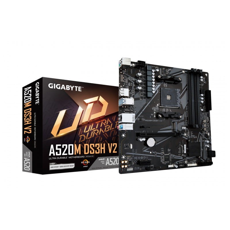 Gigabyte A520M DS3H V2 AMD Socket AM4 128GB Micro ATX Preto - Placa-mãe - Item