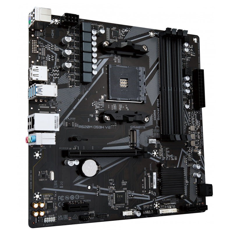 Gigabyte A520M DS3H V2 AMD Socket AM4 128GB Micro ATX Preto - Placa-mãe - Item1