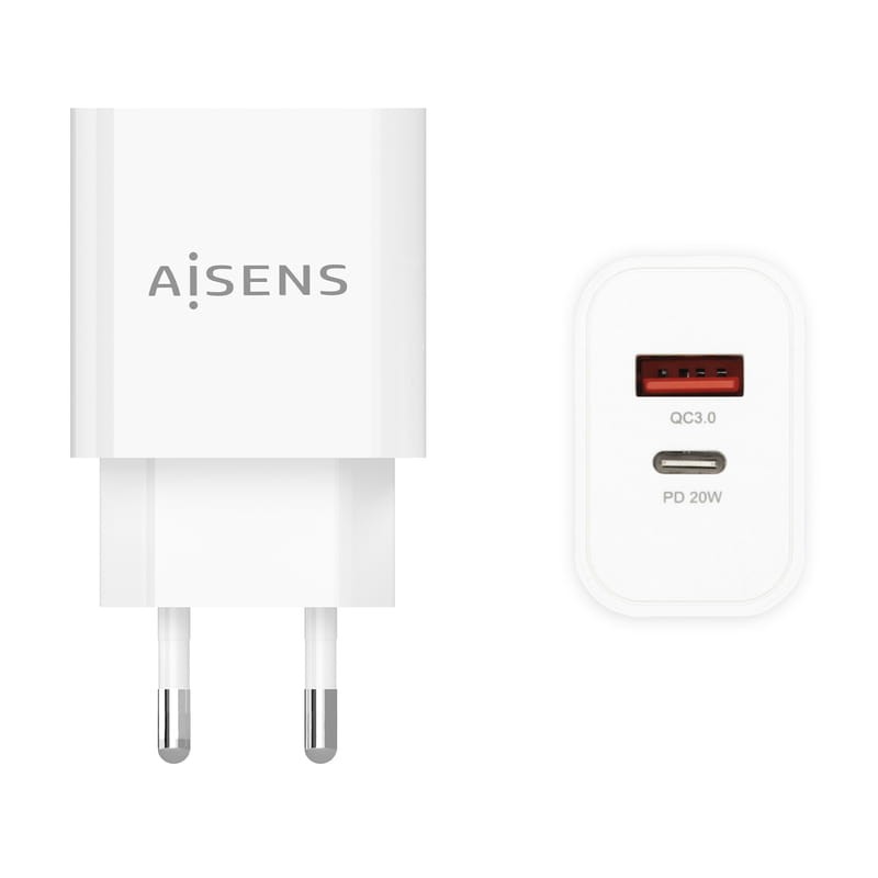 Aisens A110-0681 20W USB-C USB-A Branco - Carregador de parede - Item1