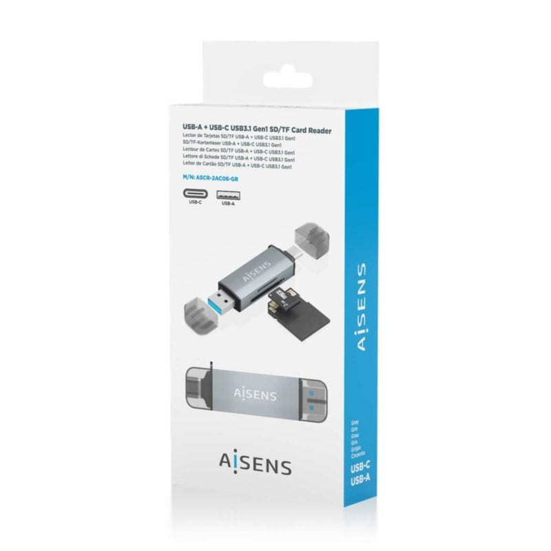 AISENS ASCR-2AC08-GR Gris - Lector de Tarjetas Externo - Ítem5