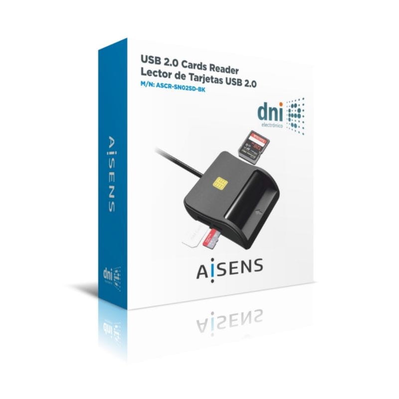 AISENS ASCR-SN02SD-BK Negro - Lector de Tarjeta Inteligente - Ítem3