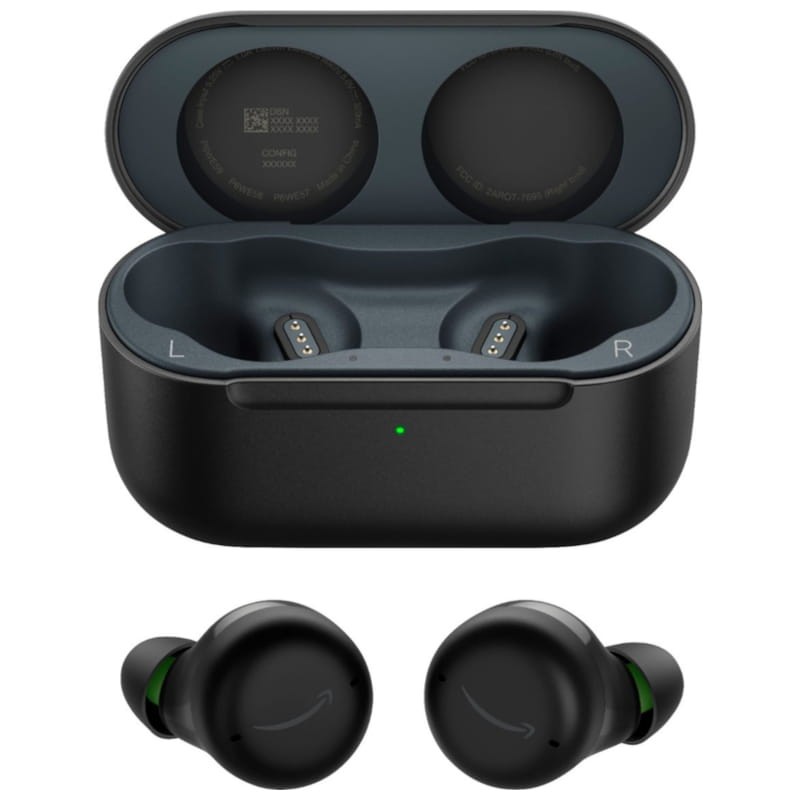 Echo Buds (2.ª generación) | Auriculares inalámbricos con cancelación  activa de ruido y Alexa | Estuche cargador inalámbrico de color negro +  base de