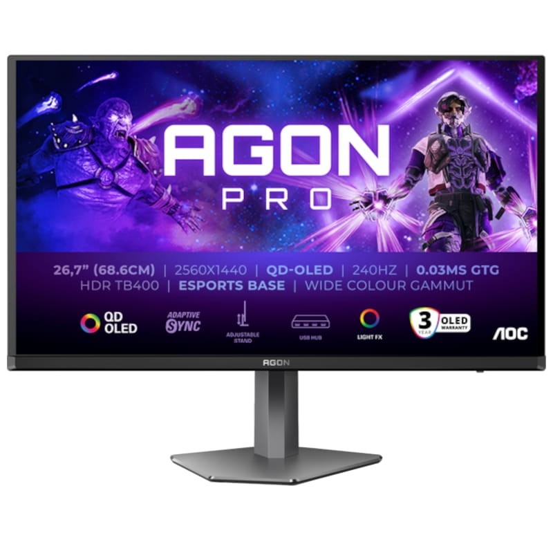 AOC AGON PRO AG276QZD2 27 QHD QD-OLED 240 Hz Cinzento - Monitor de Jogos - Item3