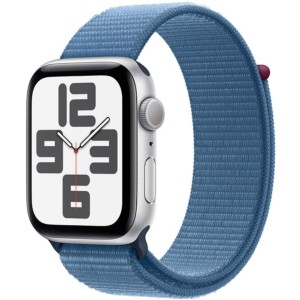 Apple Watch SE GPS 44mm 2023 Prateado com Bracelete Loop Desportiva Azul - Sem Selo