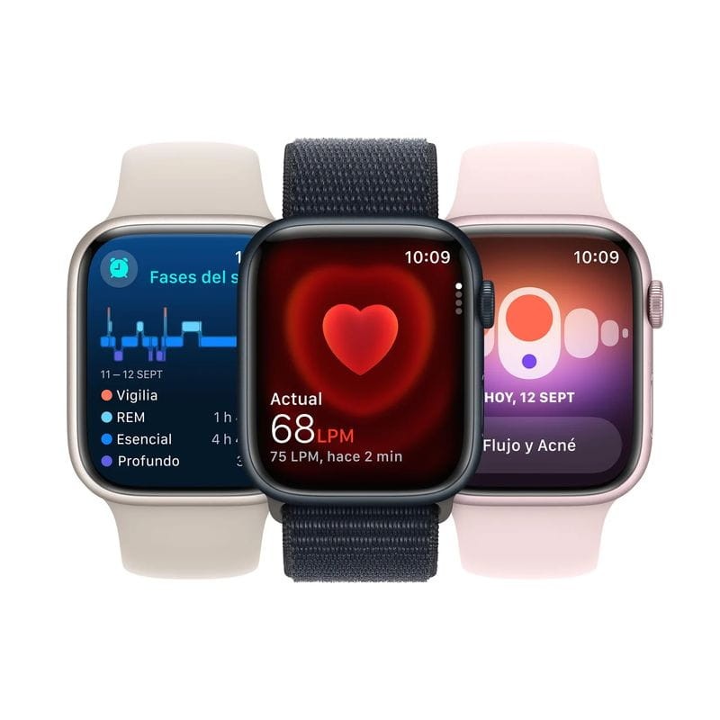 Apple Watch Series 9 GPS 41 mm Aluminium Rose Bracelet de sport M/L - Ítem7