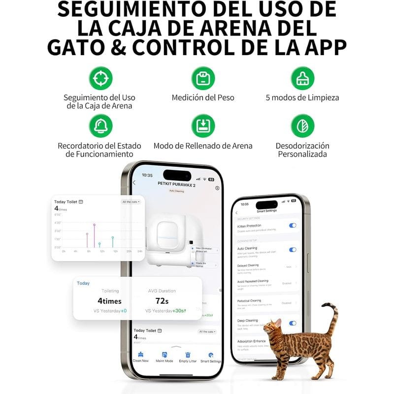 Arenero Automático PETKIT Pura Max 2 Basic Kit - Con tecnología xSecure - Control APP - Capacidad extragrande - Ítem5