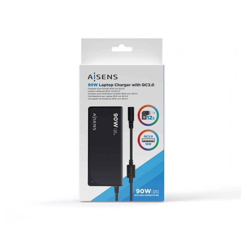 AISENS ASLC-90WAUTO-BK 90W USB Negro - Cargador universal - Ítem3