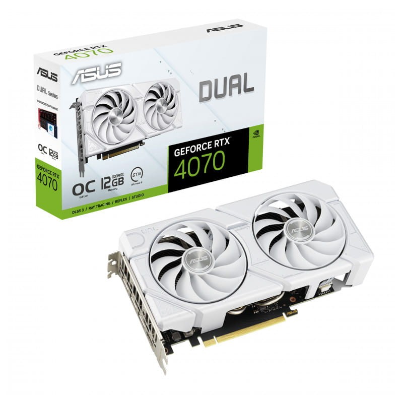 ASUS DUAL-RTX4070 O12G EVO Branco 12 GB GDDR6X - Placa gráfica - Item