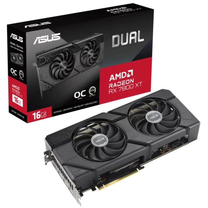 ASUS Dual RX7800XT AMD Radeon 16 GB GDDR6 - Tarjeta gráfica - Ítem