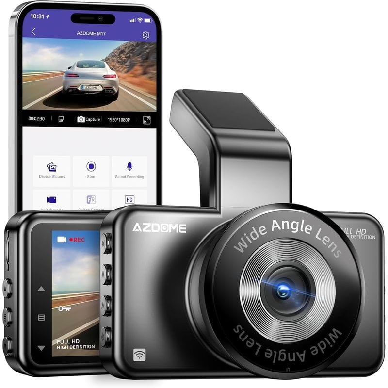 Dash cam AZDOME M17Pro - Objectif réglable, Écran, Enregistrement 24h - Caméra pour Voiture - Ítem2