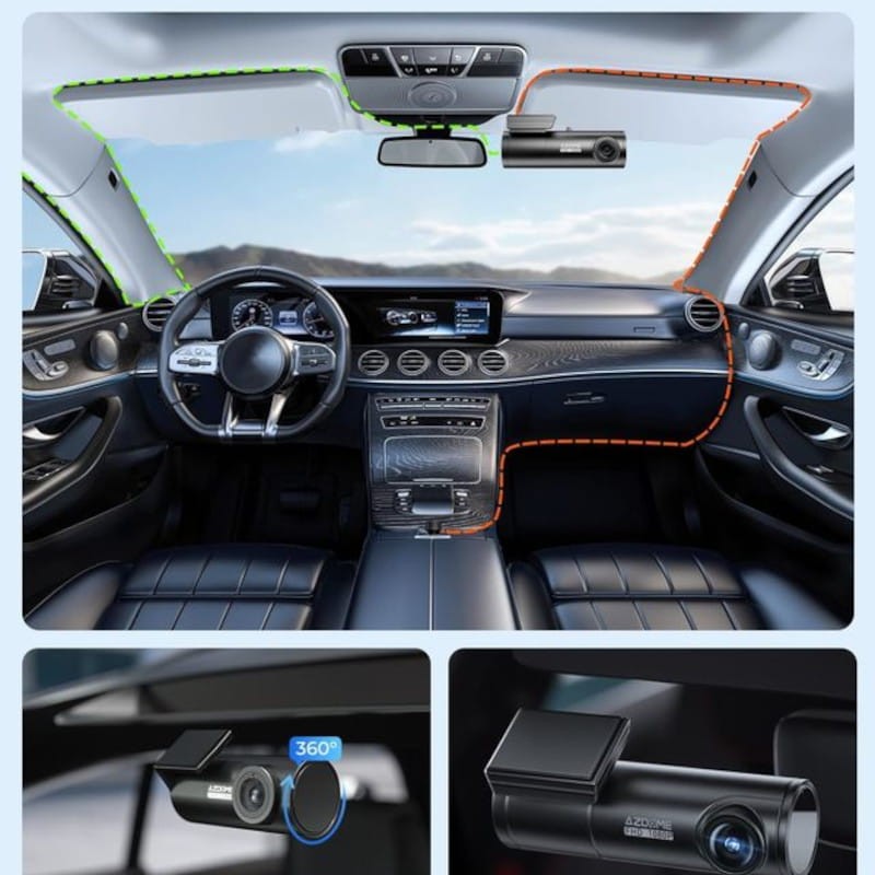 Dash cam Frontal e Traseira AZDOME M300S - Ligação 5G, gravação 24 horas - Câmara para Carro com Cartão de memória incluído - Item17