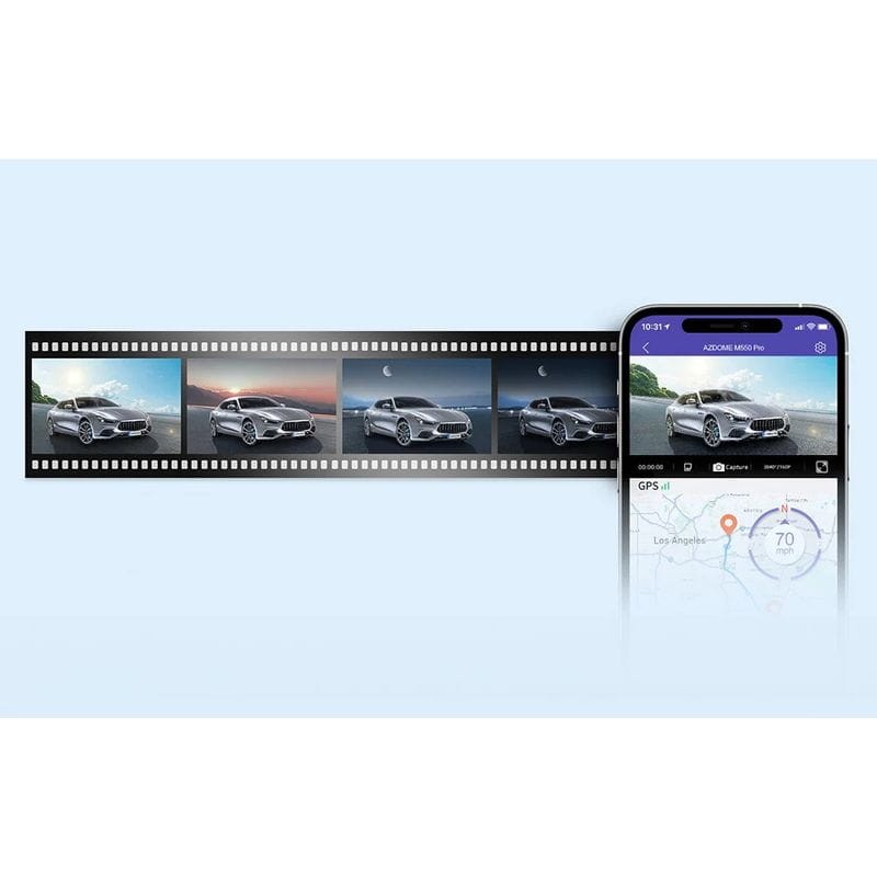 Dash cam 3 Canaux AZDOME M550Pro - GPS - Connexion 5G, enregistrement 24h - Caméra pour Voiture avec carte mémoire incluse - Ítem9