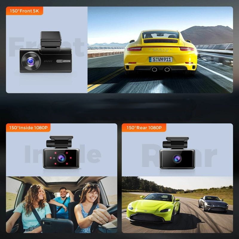 Dash cam 3 Canaux AZDOME M580 5K - Connexion 5G, enregistrement 24h - Caméra pour Voiture avec Carte mémoire - Ítem12