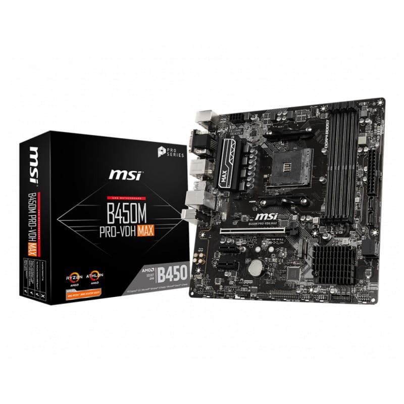 MSI B450M PRO-VDH Max AMD Zócalo AM4 64GB ATX Negro - Placa base - Ítem