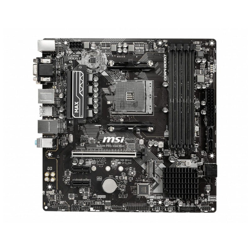 MSI B450M PRO-VDH Max AMD Zócalo AM4 64GB ATX Negro - Placa base - Ítem1