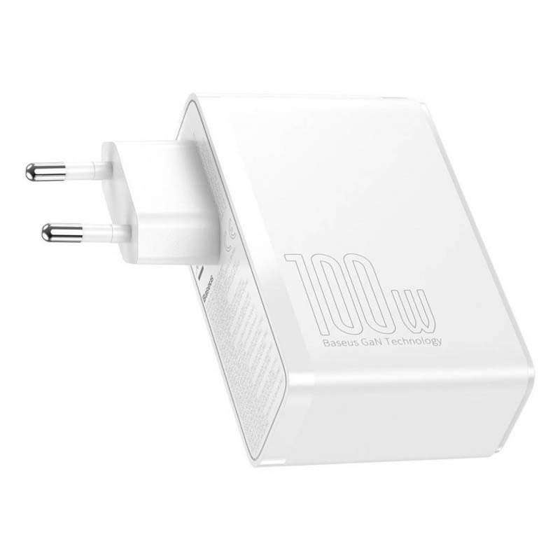 Baseus Chargeur GaN2 Pro 100W 2xUSB-C+2xUSB Blanc - Ítem1