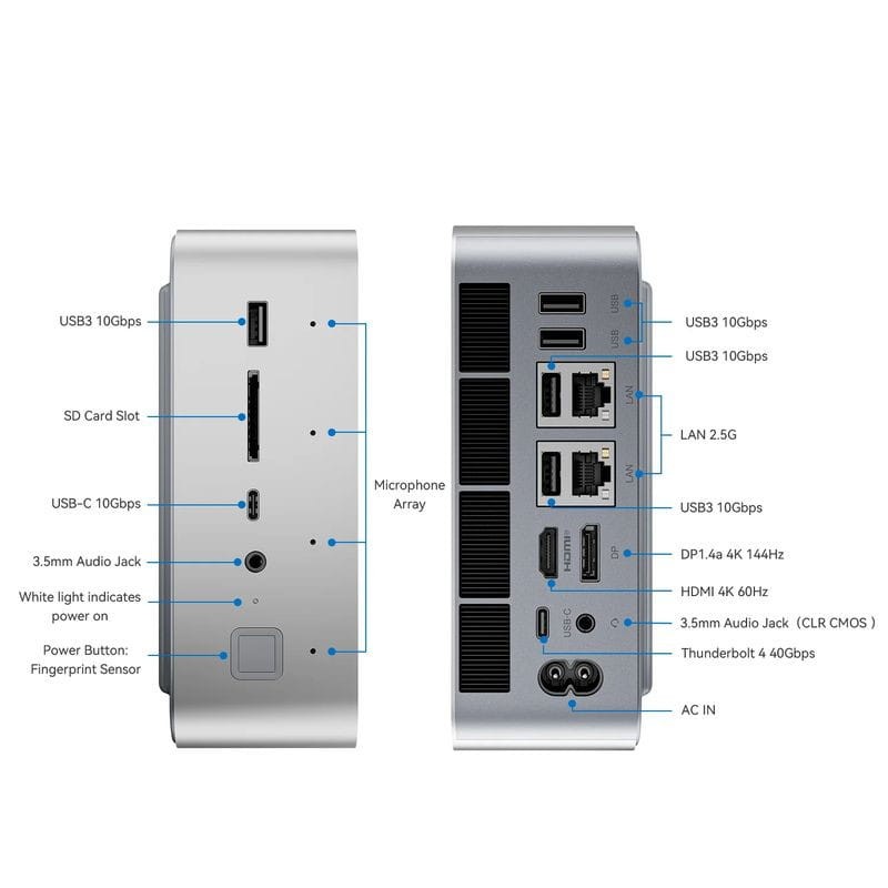 Beelink GTi12 Ultra Intel Core i9-12900H/32GB/1TB SSD/Windows 11 Pro Gris - Mini PC - Ítem9