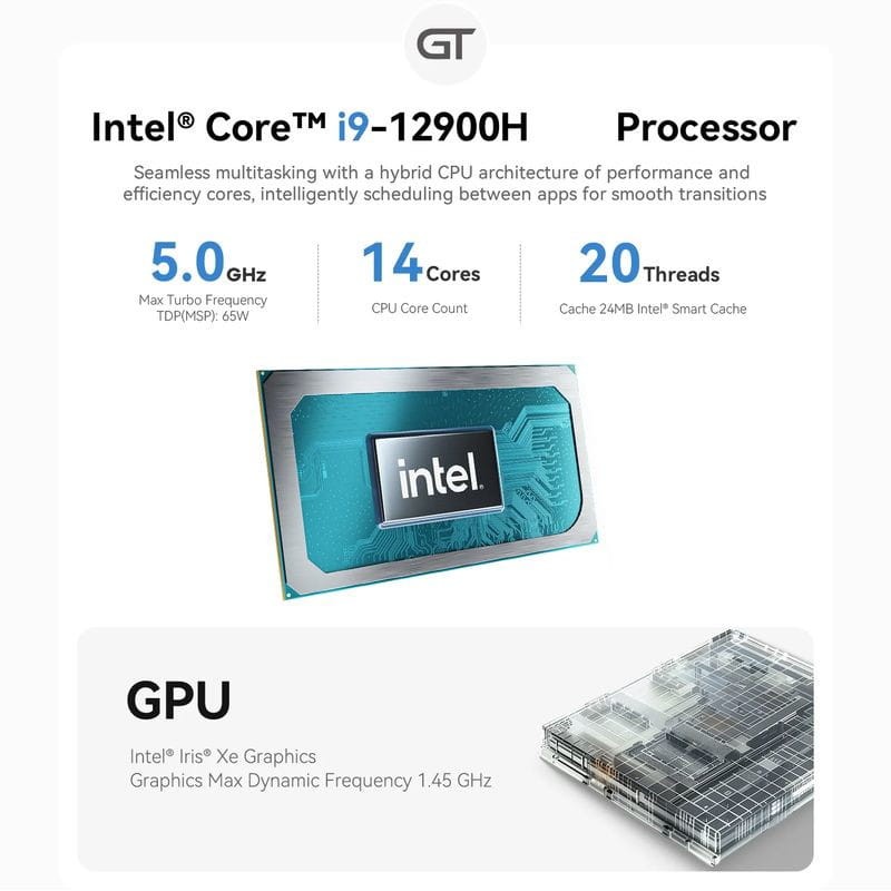 Beelink GTi12 Ultra Intel Core i9-12900H/32GB/1TB SSD/Windows 11 Pro Gris - Mini PC - Ítem1