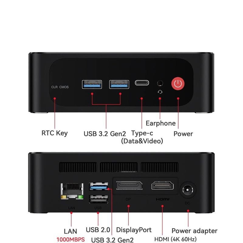 Beelink SER5 Pro AMD Ryzen 7 Pro 5850U/16GB/1TB SSD/Windows 11 Pro Negro - Mini PC - Ítem4