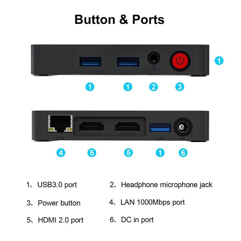 Beelink T5 Intel N4020/4GB/64GB SSD/Windows Negro - Mini PC - Ítem7