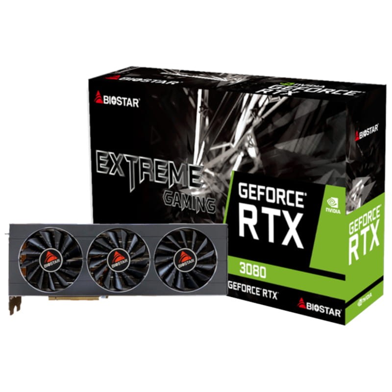 Biostar VN3806RMT3 NVIDIA GeForce RTX 3080 10 GB GDDR6X - NVIDIA GeForce RTX 3080 10 GB GDDR6X - Placa gráfica - Item