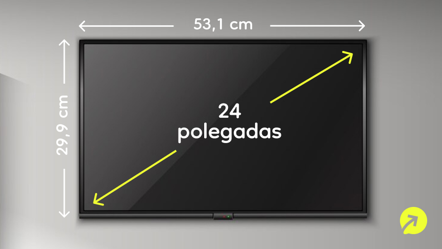 Dimensões de um televisor de 24 polegadas