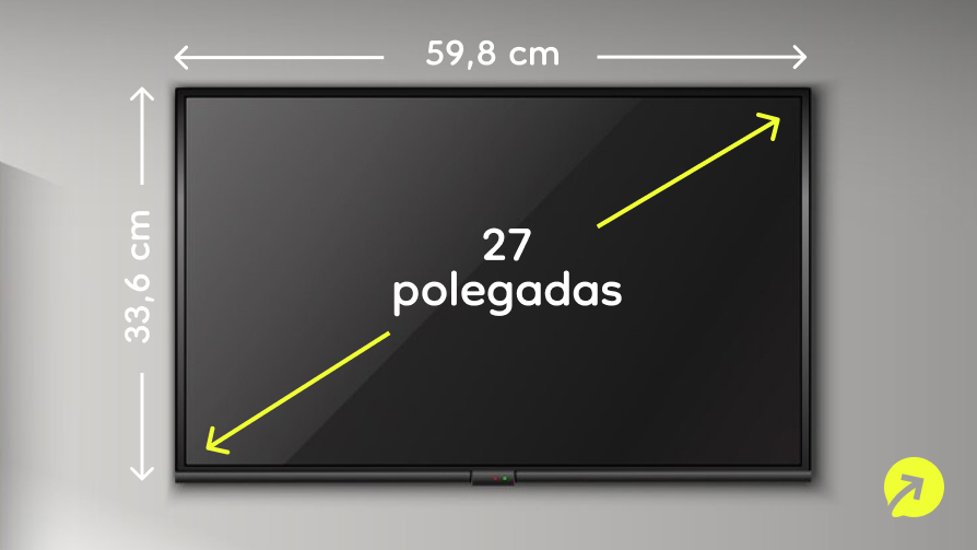 Dimensões de um televisor de 27 polegadas