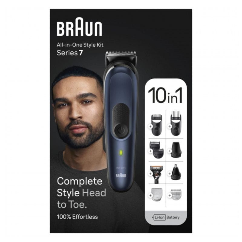 Recortadora Multifunción Braun MGK7421 Waterproof Negro/Azul - Ítem2