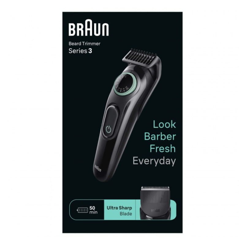 Braun BeardTrimmer 3 BT3411 - Preto, Verde - Sem fio