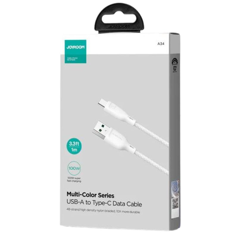 Joyroom SA34-AC6 1m 100W USB-A a USB-C Blanco - Cable de Carga - Ítem1