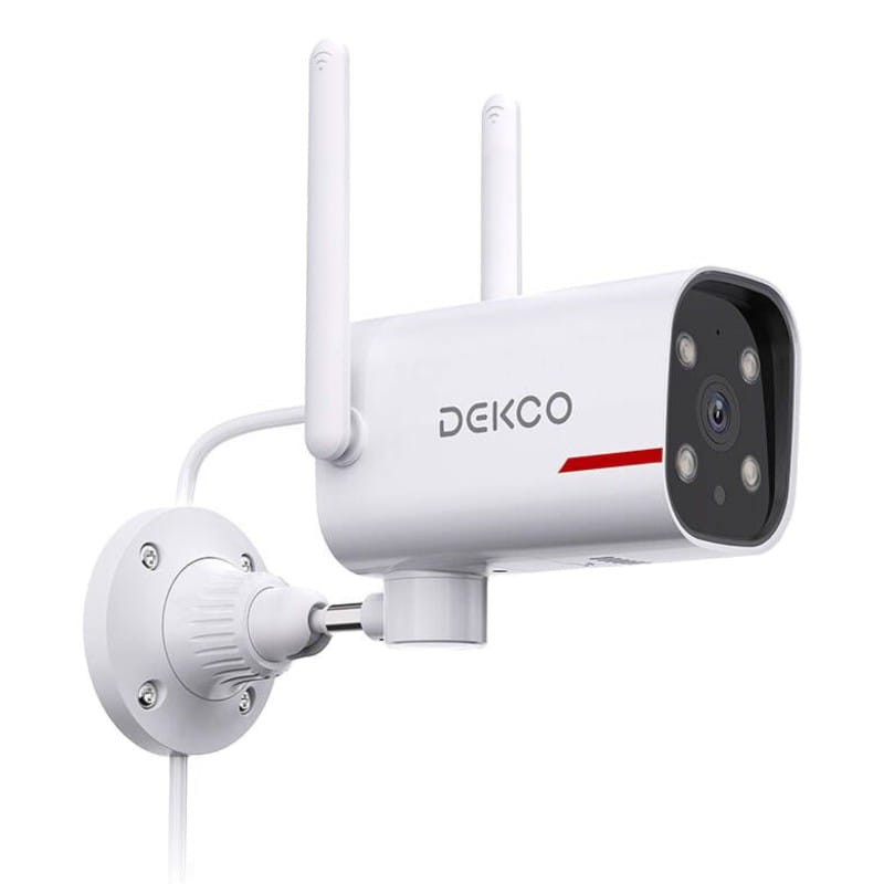 Cámara de seguridad IP DEKCO DC4L 2K QHD WiFi Visión Nocturna a color Alexa/Google Assistant Blanco - Ítem